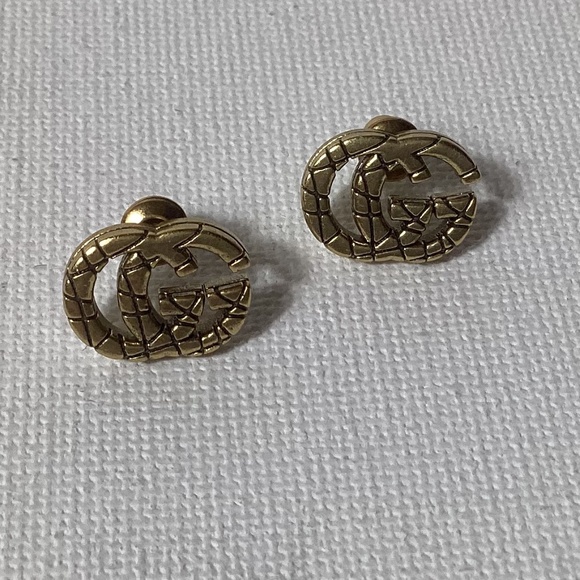 Gucci Gold Vintage Small GG Earrings - Picture 1 of 4
